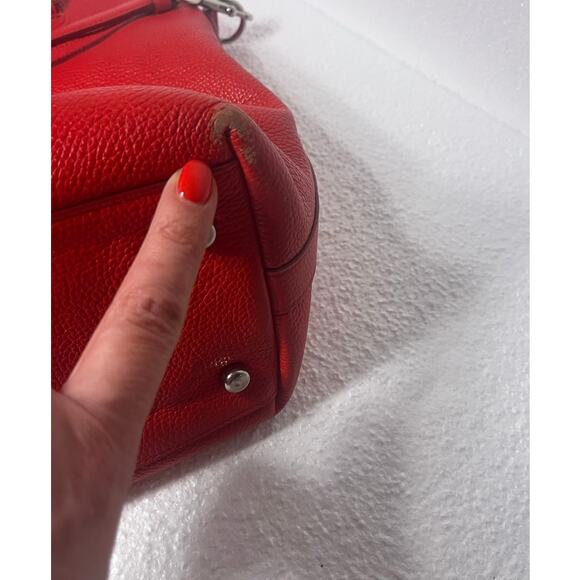 Coach Tyler Tote Pebble Leather Bag in Cherry Red (F54687) - Picture 11 of 12